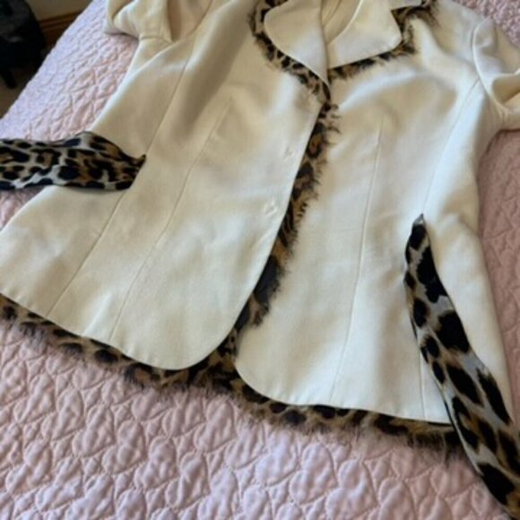 Carlisle Silk Suit Set skirt jacket 2 two pieces animal print cream pristine - Picture 11 of 16